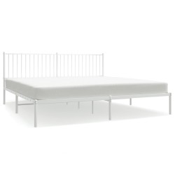 vidaXL Estructura de cama de metal con cabecero blanco 193x203 cm