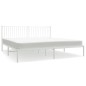 vidaXL Estructura de cama de metal con cabecero blanco 193x203 cm vidaXL Estructura de cama de metal con cabecero blanco 193x203 cm