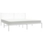 vidaXL Estructura de cama de metal con cabecero blanco 193x203 cm vidaXL Estructura de cama de metal con cabecero blanco 193x203 cm
