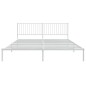 vidaXL Estructura de cama de metal con cabecero blanco 193x203 cm vidaXL Estructura de cama de metal con cabecero blanco 193x203 cm