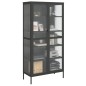 vidaXL Aparador alto vidrio y acero negro 85x40x180 cm vidaXL Aparador alto vidrio y acero negro 85x40x180 cm