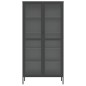 vidaXL Aparador alto vidrio y acero negro 85x40x180 cm vidaXL Aparador alto vidrio y acero negro 85x40x180 cm