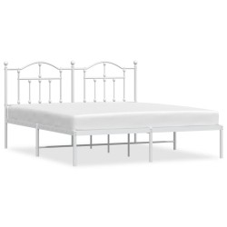 vidaXL Estructura de cama de metal con cabecero blanco 180x200 cm