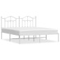 vidaXL Estructura de cama de metal con cabecero blanco 180x200 cm