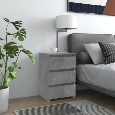 vidaXL Mesitas de noche 2 uds contrachapada gris hormigón 40x35x62,5cm