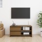vidaXL Mueble para TV de madera maciza pino marrón miel 80x31x39 cm