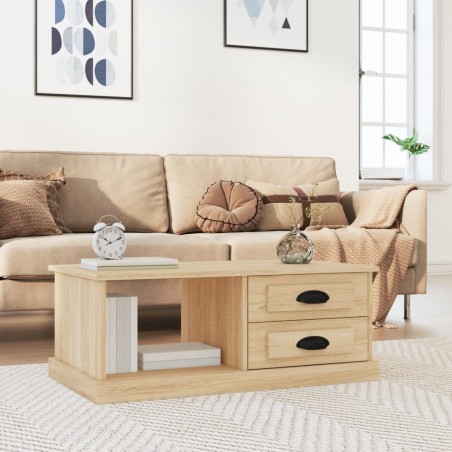 vidaXL Mesa de centro madera contrachapada roble Sonoma 90x50x35 cm