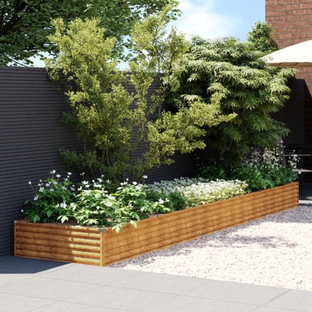 vidaXL Jardinera acero corten 482x100x36 cm