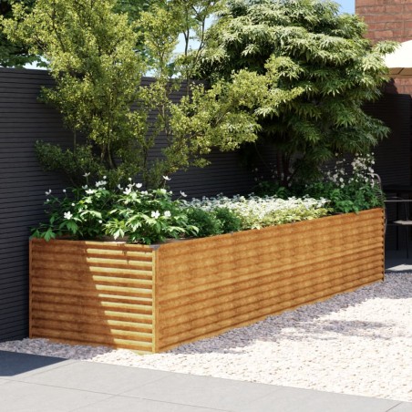 vidaXL Jardinera acero corten 386x100x69 cm
