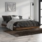 vidaXL Estructura de cama madera contrachapada marrón roble 135x190 cm