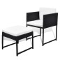 vidaXL Set comedor de jardín 11 piezas y cojines ratán sintético negro