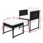 vidaXL Set comedor de jardín 11 piezas y cojines ratán sintético negro