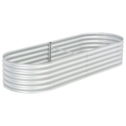 vidaXL Arriate de acero galvanizado plateado 240x80x44 cm