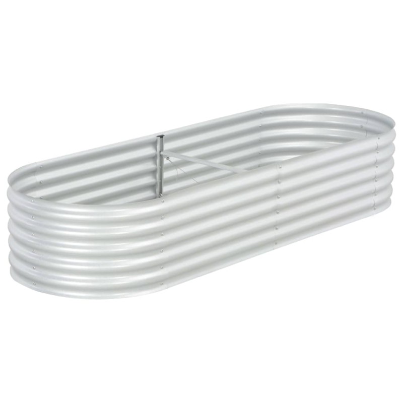 vidaXL Arriate de acero galvanizado plateado 240x80x44 cm vidaXL Arriate de acero galvanizado plateado 240x80x44 cm