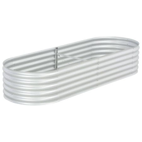 vidaXL Arriate de acero galvanizado plateado 240x80x44 cm