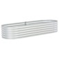 vidaXL Arriate de acero galvanizado plateado 240x80x44 cm vidaXL Arriate de acero galvanizado plateado 240x80x44 cm