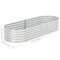 vidaXL Arriate de acero galvanizado plateado 240x80x44 cm vidaXL Arriate de acero galvanizado plateado 240x80x44 cm