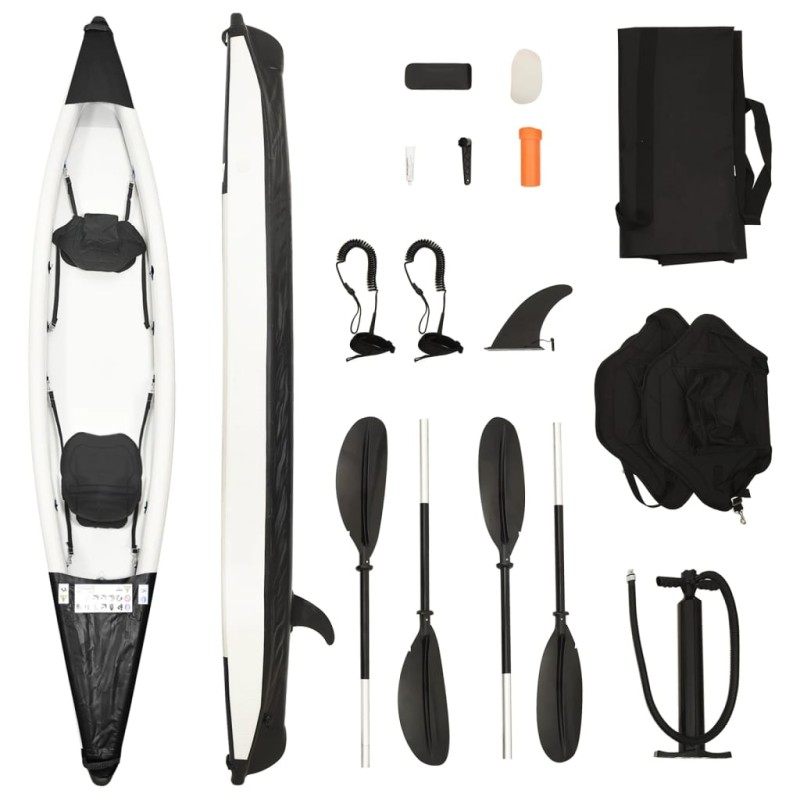 vidaXL Kayak inflable poliéster negro 424x81x31 cm vidaXL Kayak inflable poliéster negro 424x81x31 cm