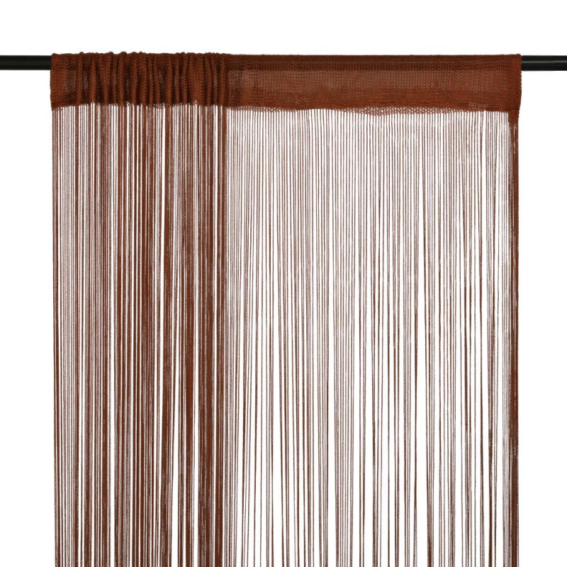 vidaXL Cortinas de flecos 2 piezas 140x250 cm marrón vidaXL Cortinas de flecos 2 piezas 140x250 cm marrón