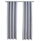 vidaXL Cortinas opacas con anillas de metal 2 pzs gris 140x175 cm vidaXL Cortinas opacas con anillas de metal 2 pzs gris 140x175 cm