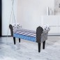 vidaXL Banco patchwork azul y blanco vidaXL Banco patchwork azul y blanco