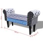 vidaXL Banco patchwork azul y blanco vidaXL Banco patchwork azul y blanco