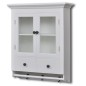 vidaXL Armario de cocina de pared de madera y puerta de vidrio blanco 