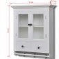 vidaXL Armario de cocina de pared de madera y puerta de vidrio blanco 