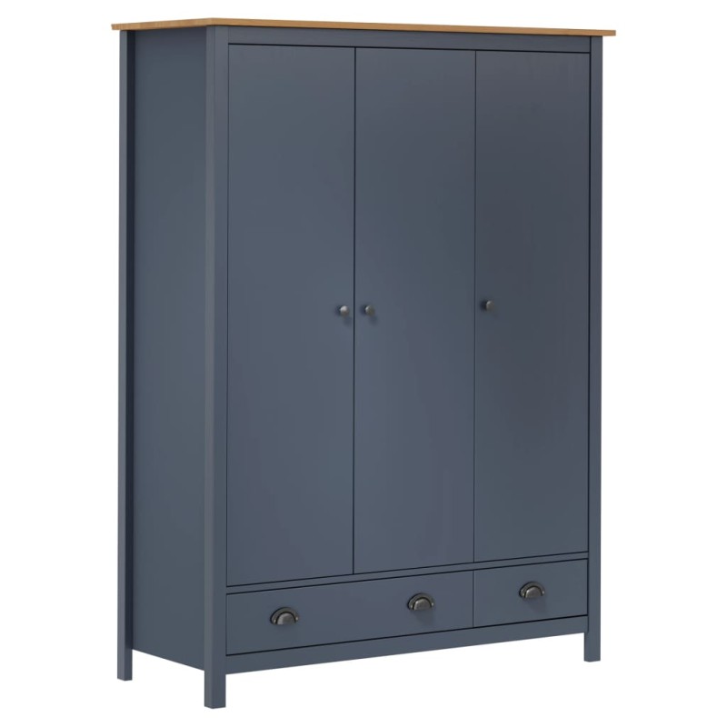 vidaXL Armario de 3 puertas Hill Range madera pino gris 127x50x170cm vidaXL Armario de 3 puertas Hill Range madera pino gris 127x50x170cm
