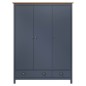 vidaXL Armario de 3 puertas Hill Range madera pino gris 127x50x170cm vidaXL Armario de 3 puertas Hill Range madera pino gris 127x50x170cm