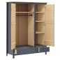 vidaXL Armario de 3 puertas Hill Range madera pino gris 127x50x170cm vidaXL Armario de 3 puertas Hill Range madera pino gris 127x50x170cm