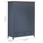 vidaXL Armario de 3 puertas Hill Range madera pino gris 127x50x170cm vidaXL Armario de 3 puertas Hill Range madera pino gris 127x50x170cm