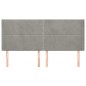 vidaXL Cabecero con orejas de terciopelo gris claro 203x16x118/128 cm vidaXL Cabecero con orejas de terciopelo gris claro 203x16x118/128 cm