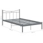 vidaXL Estructura de cama de metal gris 120x200 cm vidaXL Estructura de cama de metal gris 120x200 cm