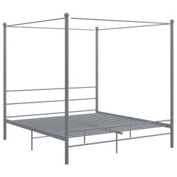 vidaXL Estructura de cama con dosel metal gris 200x200 cm 