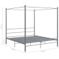 vidaXL Estructura de cama con dosel metal gris 200x200 cm vidaXL Estructura de cama con dosel metal gris 200x200 cm