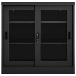vidaXL Armario con puerta corredera acero antracita 90x40x90 cm