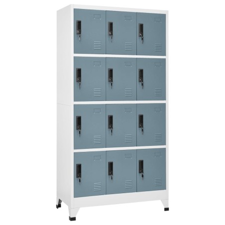 vidaXL Taquilla de acero gris claro y gris oscuro 90x45x180 cm