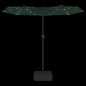 vidaXL Sombrilla doble con luces LED verde 316x240 cm vidaXL Sombrilla doble con luces LED verde 316x240 cm