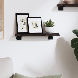 vidaXL Estante de pared madera roble tratada marrón oscuro 40x10x2 cm