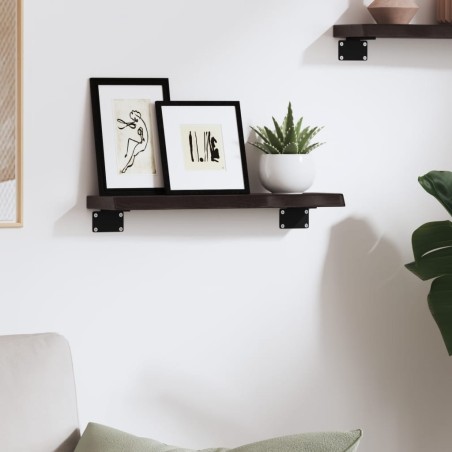 vidaXL Estante de pared madera roble tratada marrón oscuro 40x10x2 cm