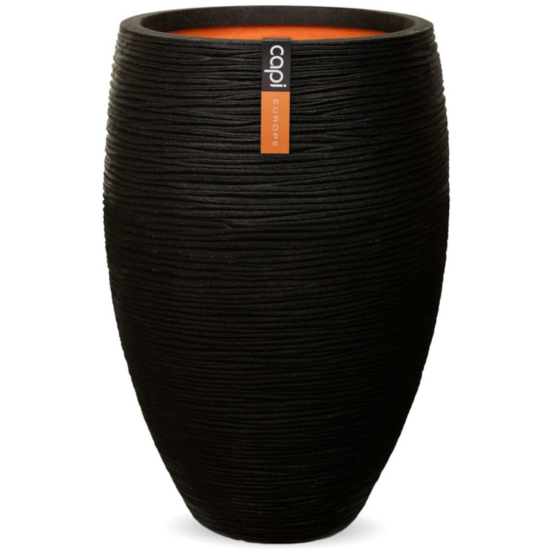 Capi Jarrón Nature Rib elegante Deluxe 40x60 cm negro KBLR1131 Capi Jarrón Nature Rib elegante Deluxe 40x60 cm negro KBLR1131
