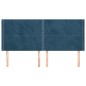 vidaXL Cabecero con orejas de terciopelo azul oscuro 203x16x118/128 cm vidaXL Cabecero con orejas de terciopelo azul oscuro 203x16x118/128 cm