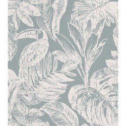 DUTCH WALLCOVERINGS Papel de pared Rebecca gris y blanco