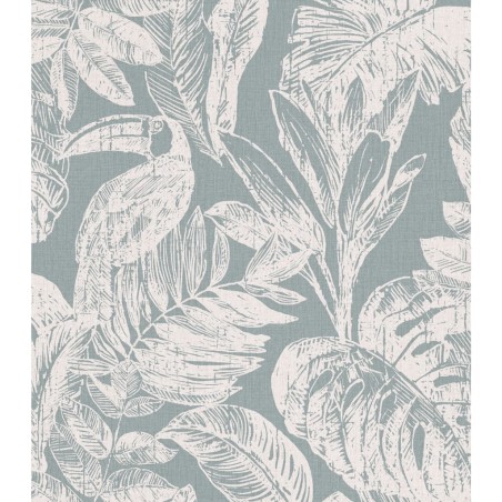 DUTCH WALLCOVERINGS Papel de pared Rebecca gris y blanco