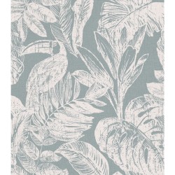 DUTCH WALLCOVERINGS Papel de pared Rebecca gris y blanco