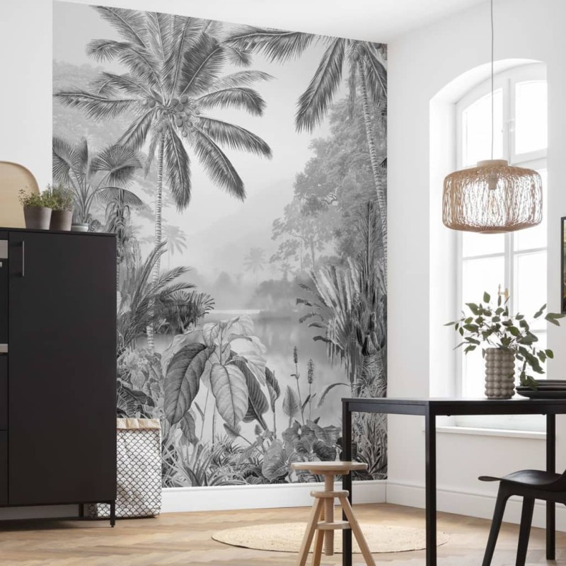 Komar Mural fotográfico Lac Tropical Black & White 200x270 cm Komar Mural fotográfico Lac Tropical Black & White 200x270 cm