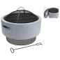 ProGarden Brasero con parrilla redondo gris claro 52x18,5 cm ProGarden Brasero con parrilla redondo gris claro 52x18,5 cm