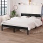 vidaXL Estructura de cama madera maciza de pino negra 140x200 cm vidaXL Estructura de cama madera maciza de pino negra 140x200 cm