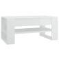 vidaXL Mesa de centro madera contrachapada blanco brillo 102x55x45 cm vidaXL Mesa de centro madera contrachapada blanco brillo 102x55x45 cm